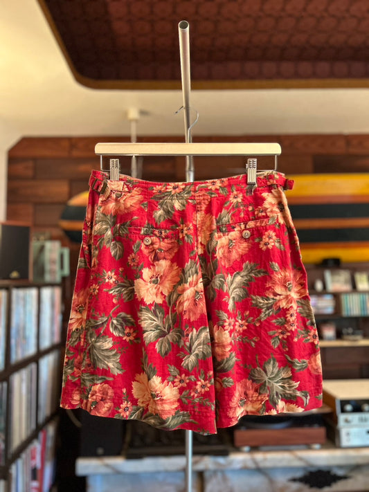 LAULEN FLOWER PRINT LINEN SHORTS (Lady's)
