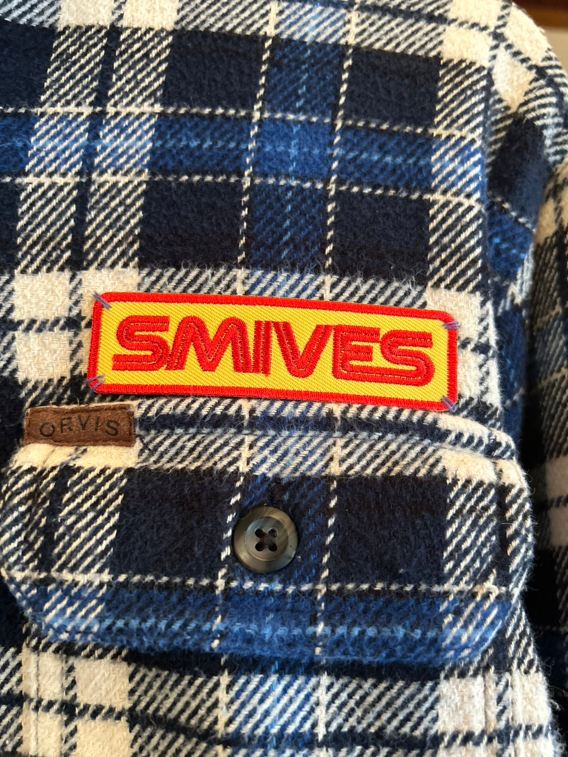 ORVIS L/S CHECK HEAVY NEL SHIRT "SmiveS WAPPEN" ③