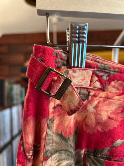 LAULEN FLOWER PRINT LINEN SHORTS (Lady's)