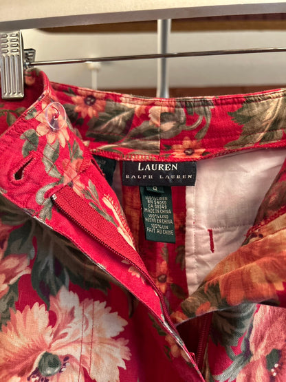 LAULEN FLOWER PRINT LINEN SHORTS (Lady's)