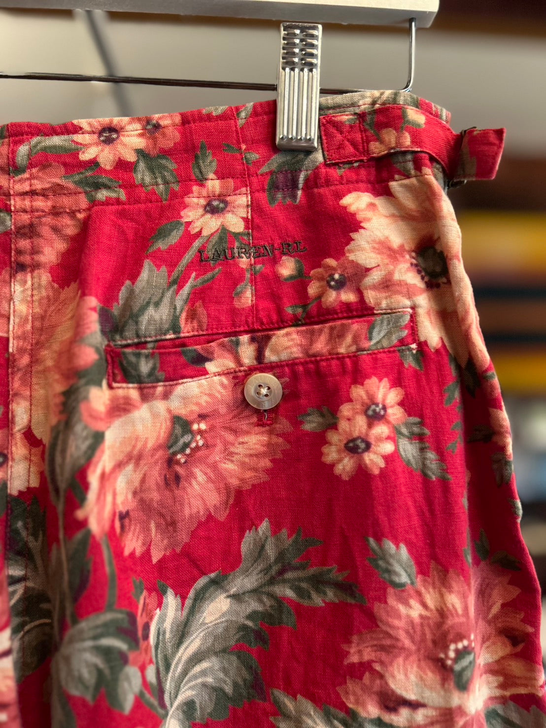 LAULEN FLOWER PRINT LINEN SHORTS (Lady's)