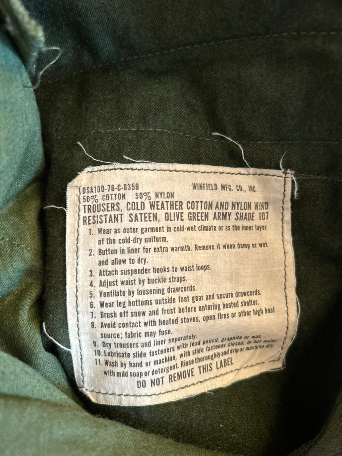 70s ONE WASH M-65 FIELD CAGO TROUSERS