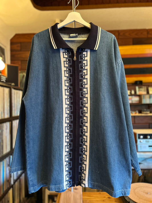 URBAN TOUCH DENIM ZIP SHIRT