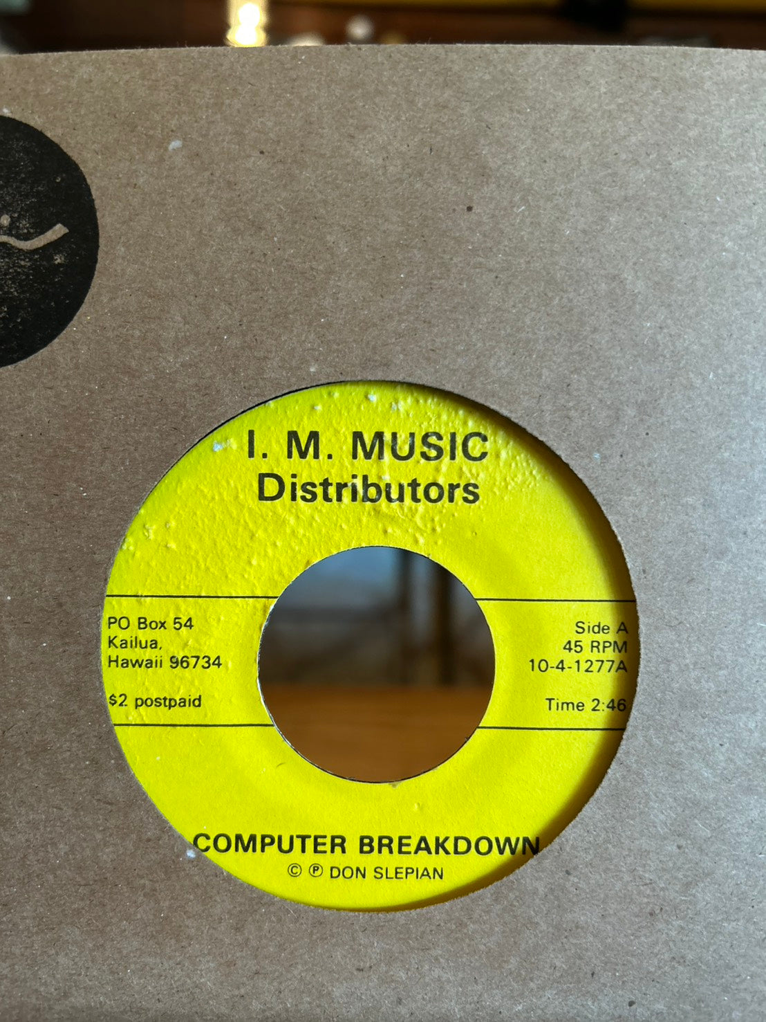 DON SLEPIAN / COMPUTER BREAKDOWN