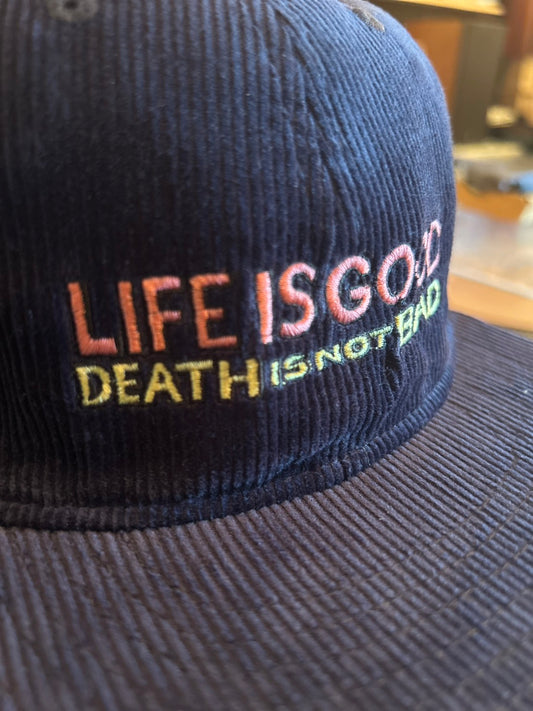 【NEW】RAY TROLL "LIFE IS GOOD, DEATH IS NOT BAD" CORDUROY 6PANEL CAP