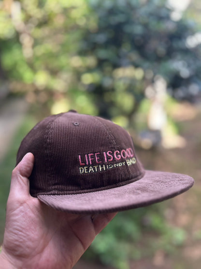 【NEW】RAY TROLL "LIFE IS GOOD, DEATH IS NOT BAD" CORDUROY 6PANEL CAP