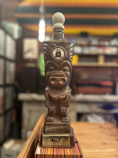 1974s JIM BEAM HAWAIIAN OPEN "TIKI" DECANTER