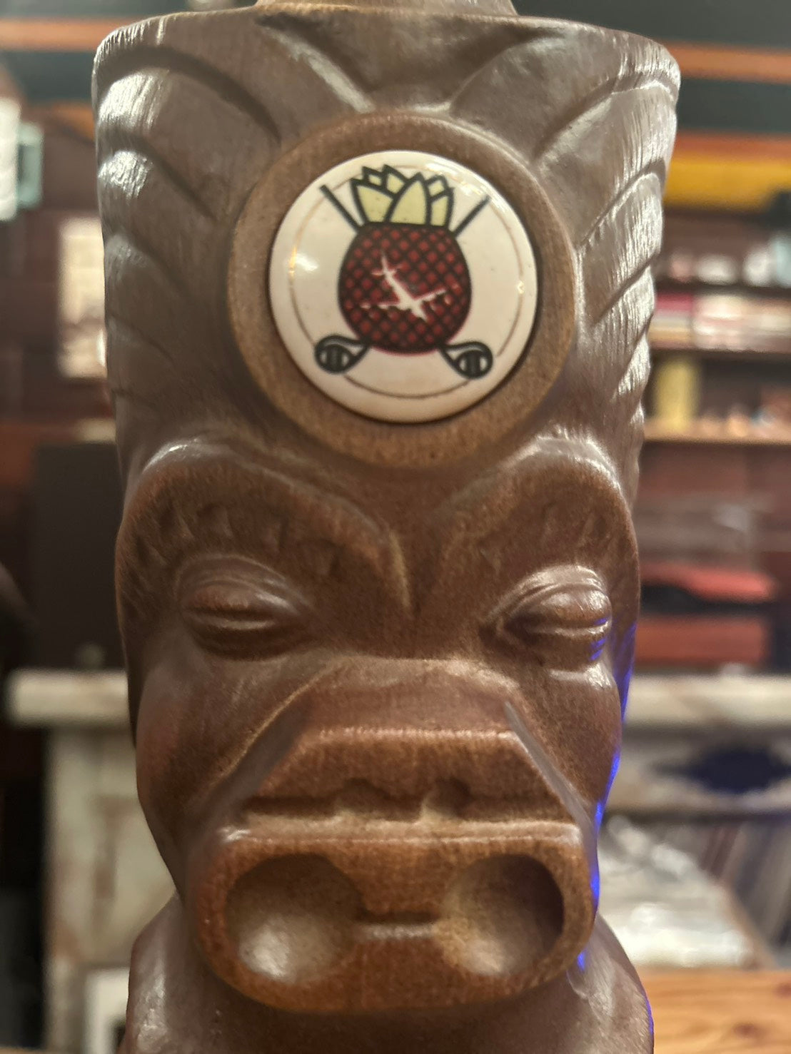 1974s JIM BEAM HAWAIIAN OPEN "TIKI" DECANTER
