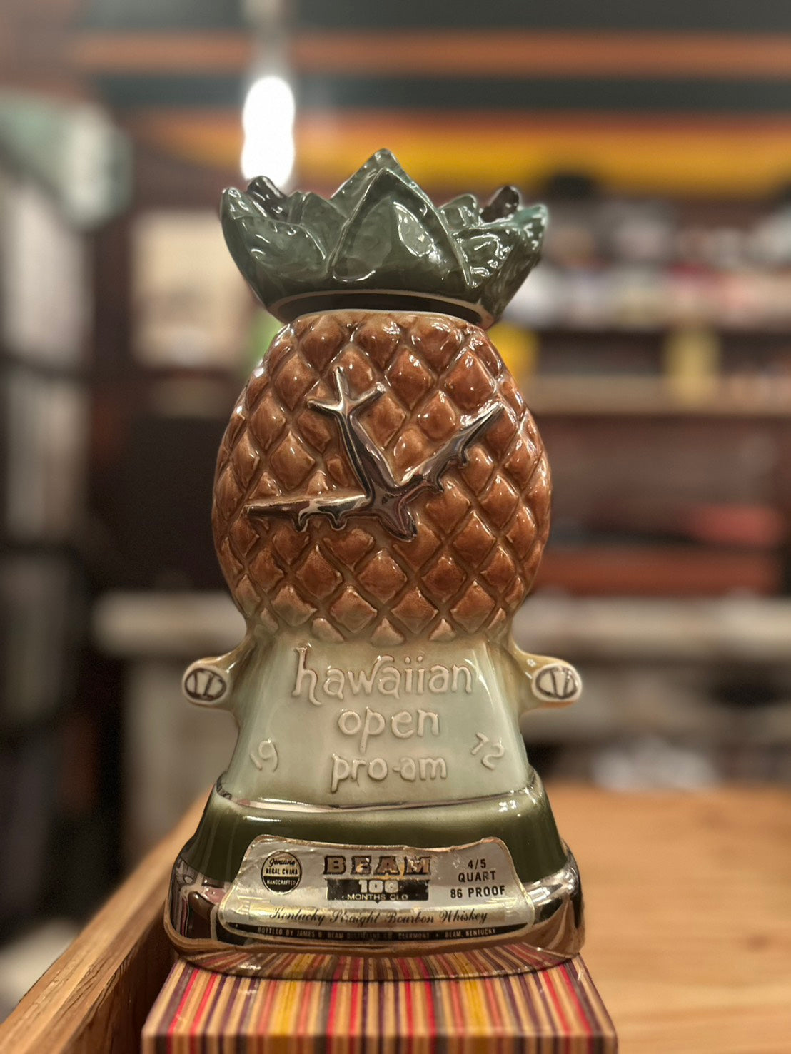 1972s JIM BEAM HAWAIIAN OPEN "PINEAPPLE" DECANTER