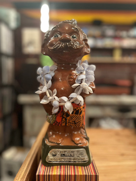 1975s JIM BEAM HAWAIIAN OPEN "MENEHUNE" DECANTER