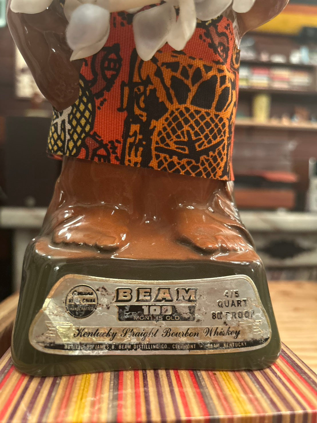 1975s JIM BEAM HAWAIIAN OPEN "MENEHUNE" DECANTER