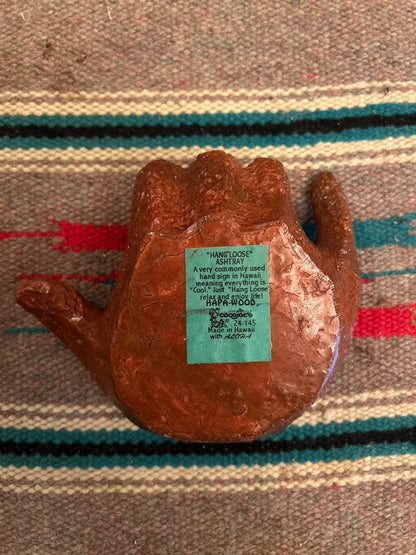 60-70s "HANG LOOSE" WOOD TREY MADE IN HAWAII
