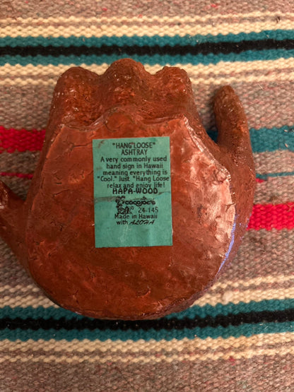 60-70s "HANG LOOSE" WOOD TREY MADE IN HAWAII