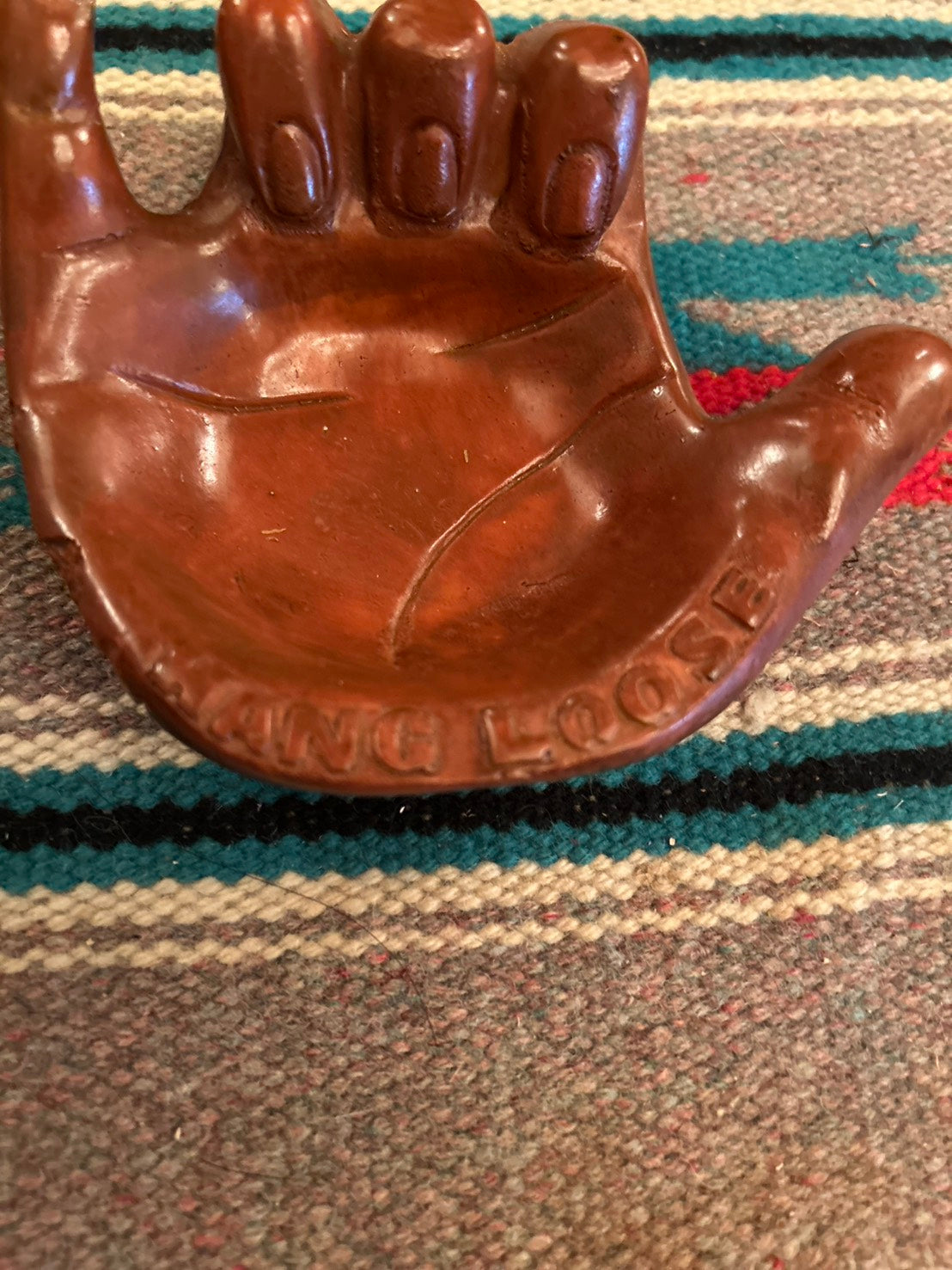 60-70s "HANG LOOSE" WOOD TREY MADE IN HAWAII
