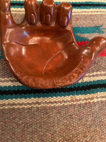60-70s "HANG LOOSE" WOOD TREY MADE IN HAWAII