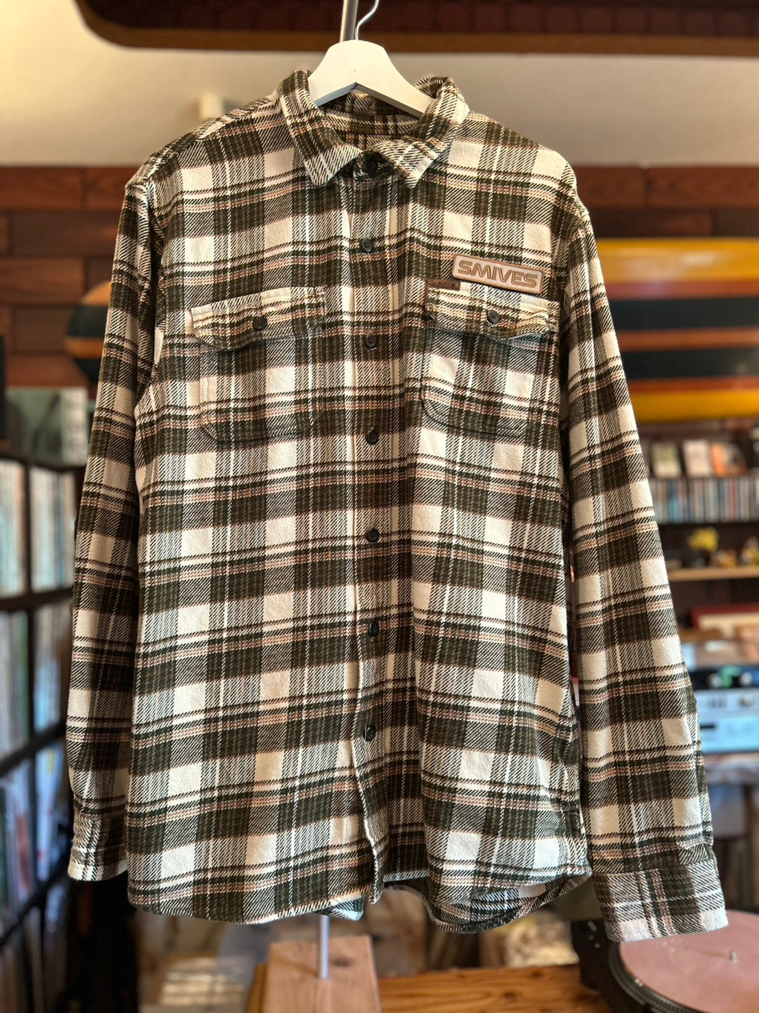 ORVIS L/S CHECK HEAVY NEL SHIRT "SmiveS WAPPEN" ①