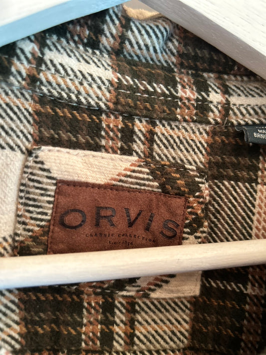 ORVIS L/S CHECK HEAVY NEL SHIRT "SmiveS WAPPEN" ①