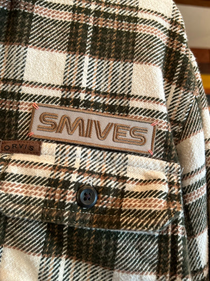 ORVIS L/S CHECK HEAVY NEL SHIRT "SmiveS WAPPEN" ①
