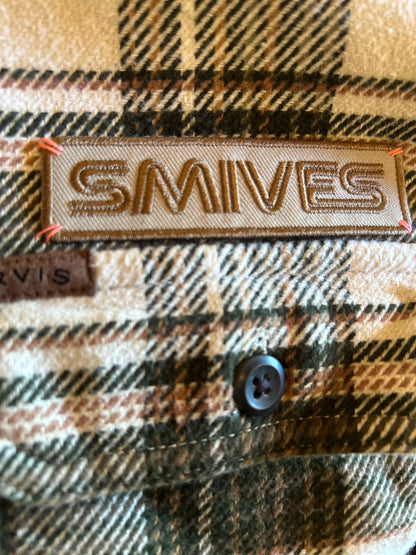 ORVIS L/S CHECK HEAVY NEL SHIRT "SmiveS WAPPEN" ①