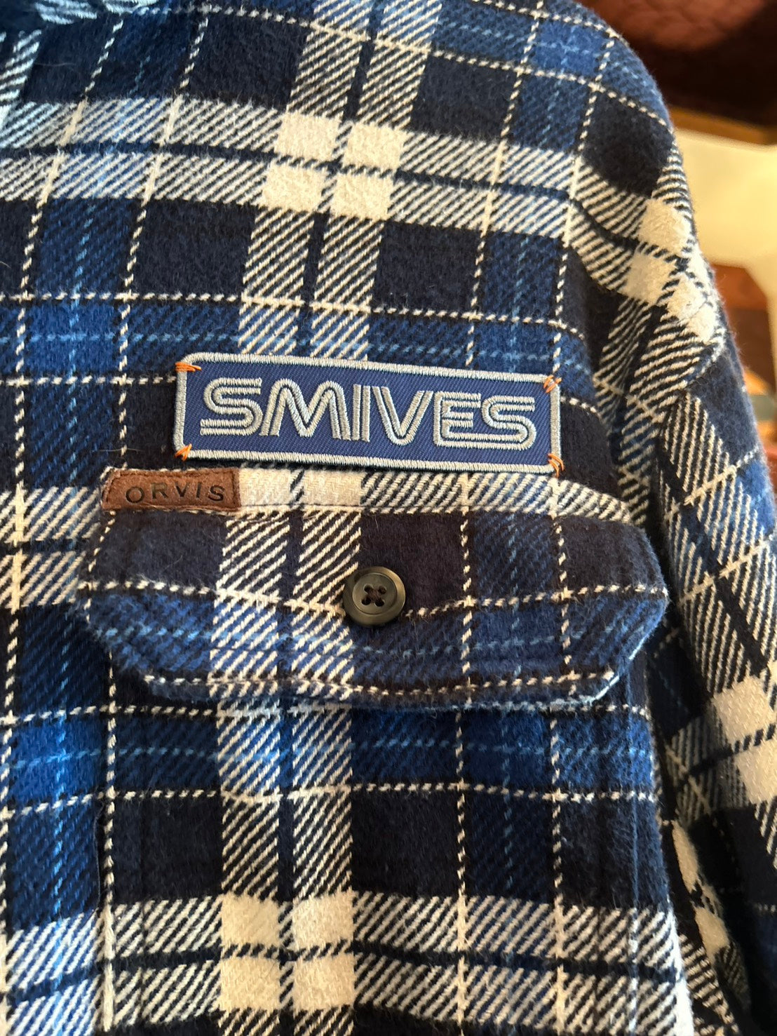 ORVIS L/S CHECK HEAVY NEL SHIRT "SmiveS WAPPEN" ➁